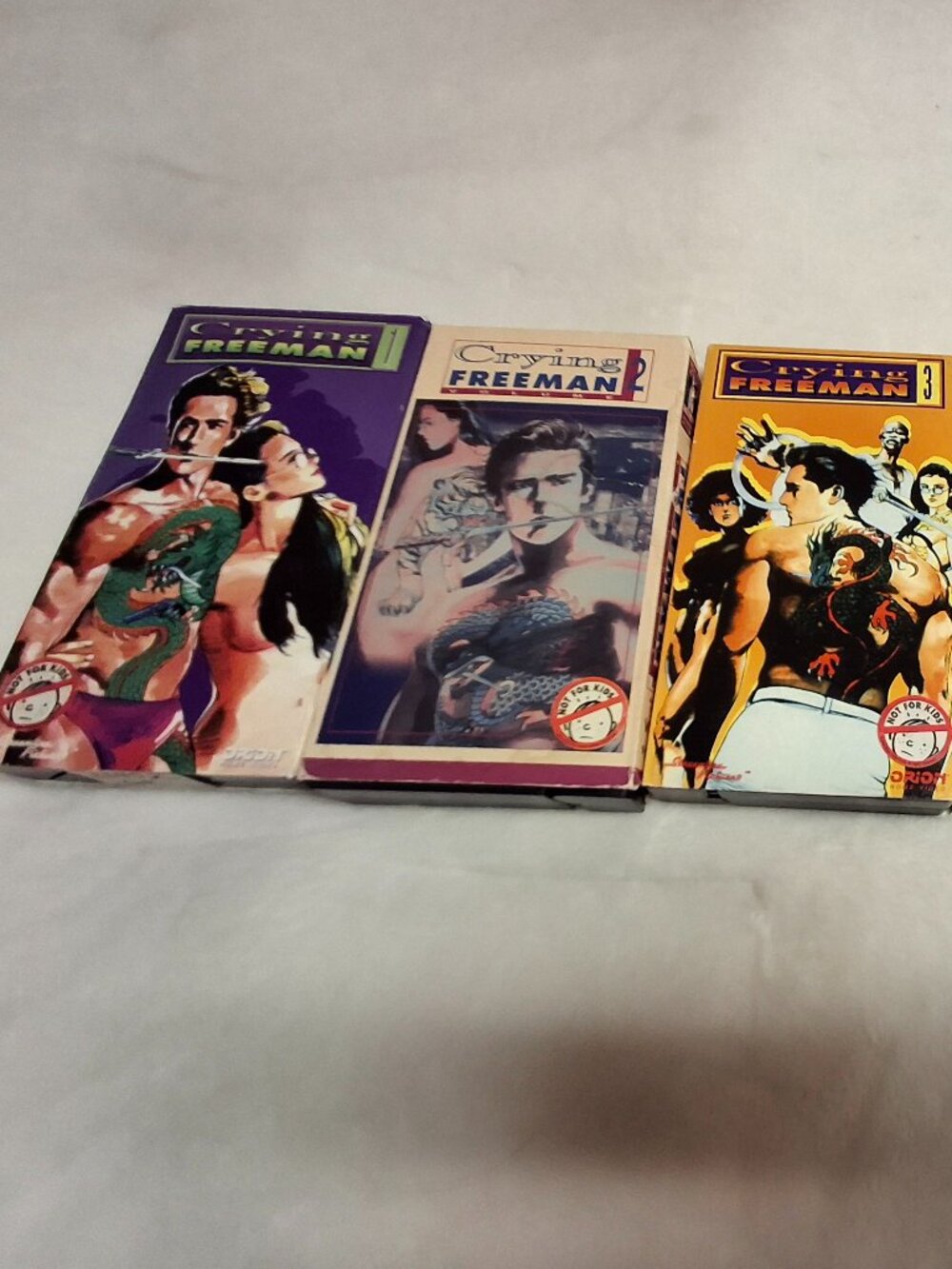 Crying Freeman anime US VHS - Lot of 5 tapes (vol. 1-5)